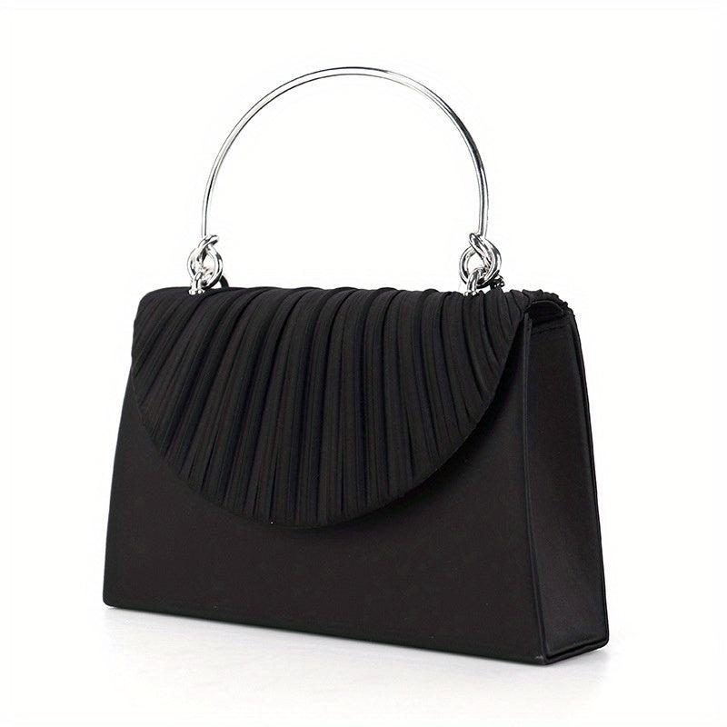 Satin Evening Bag Top Ring Clutch Purse Wedding Party Prom