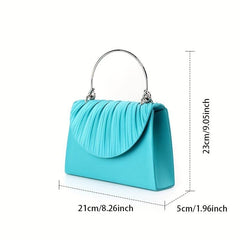 Satin Evening Bag Top Ring Clutch Purse Wedding Party Prom
