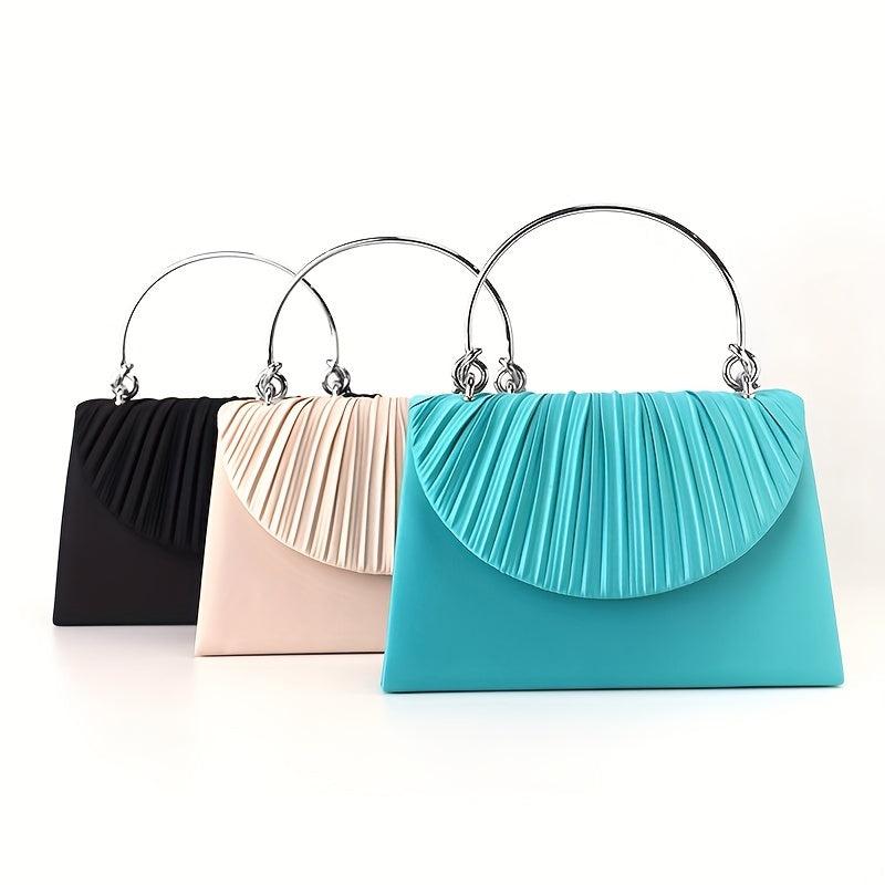 Satin Evening Bag Top Ring Clutch Purse Wedding Party Prom