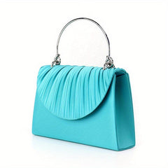 Satin Evening Bag Top Ring Clutch Purse Wedding Party Prom