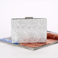 Floral Embroidered Evening Bag Classic Dinner Clutch Handbag for Party Wedding