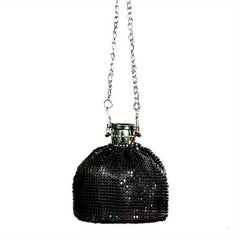 Glitter Evening Bag Mini Wine Bottle Shape, Versatile Clutch Purse