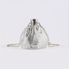 Glitter Evening Bag Mini Wine Bottle Shape, Versatile Clutch Purse