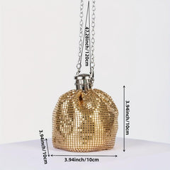 Glitter Evening Bag Mini Wine Bottle Shape, Versatile Clutch Purse