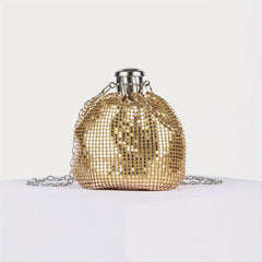 Glitter Evening Bag Mini Wine Bottle Shape, Versatile Clutch Purse
