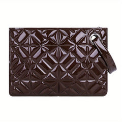 Geometric Quilted Clutch Bag Zipper Purse