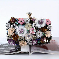 Sequin Flower Evening Bag Dinner Clutch Purse For Wedding Party Prom