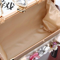 Sequin Flower Evening Bag Dinner Clutch Purse For Wedding Party Prom
