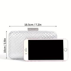 Rhinestone Evening Bag Box Clutch Chain Handbag
