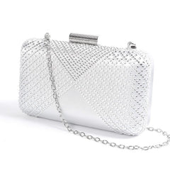 Rhinestone Evening Bag Box Clutch Chain Handbag