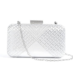 Rhinestone Evening Bag Box Clutch Chain Handbag