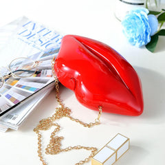 Acrylic Lips Evening Bag Chain Shoulder Party Bag