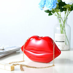 Acrylic Lips Evening Bag Chain Shoulder Party Bag
