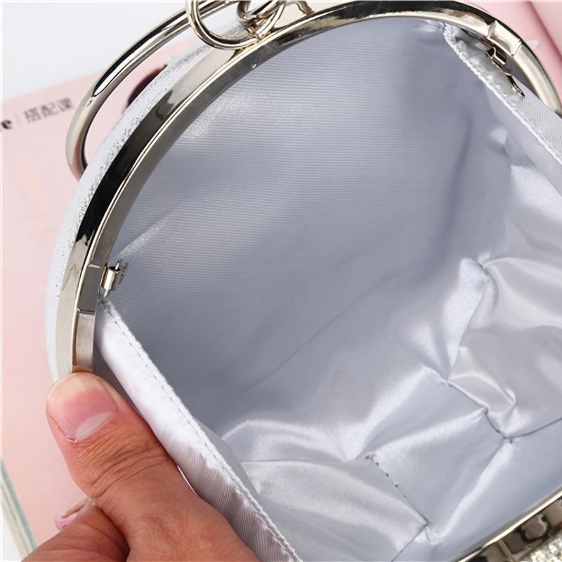 Rhinestone Round Evening Bag Glitter Dinner Clutch Purse for Wedding Party