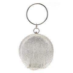Rhinestone Round Evening Bag Glitter Dinner Clutch Purse for Wedding Party
