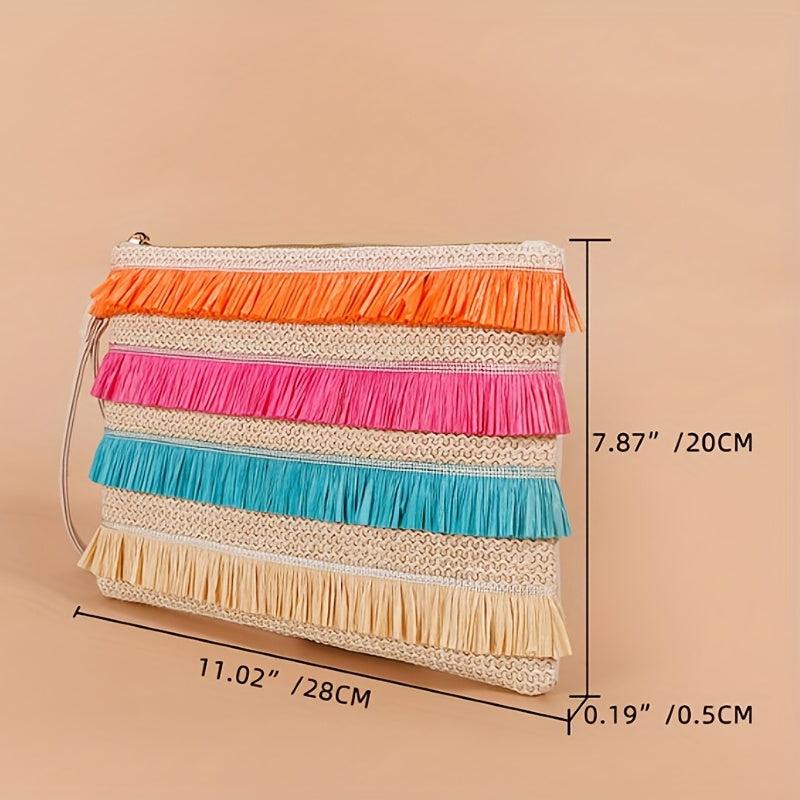 Vintage Ethnic Style Envelope Bag Retro Bohemian Clutch Purse