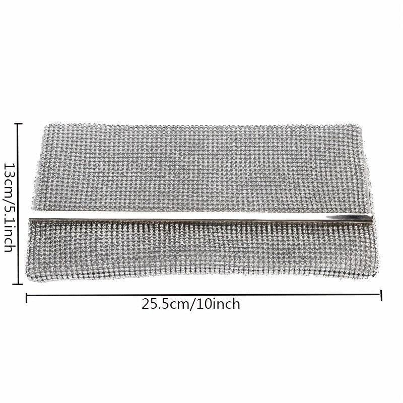 Glitter Rhinestone Evening Bag Dinner Clutch Purse Formal Banquet Handbag