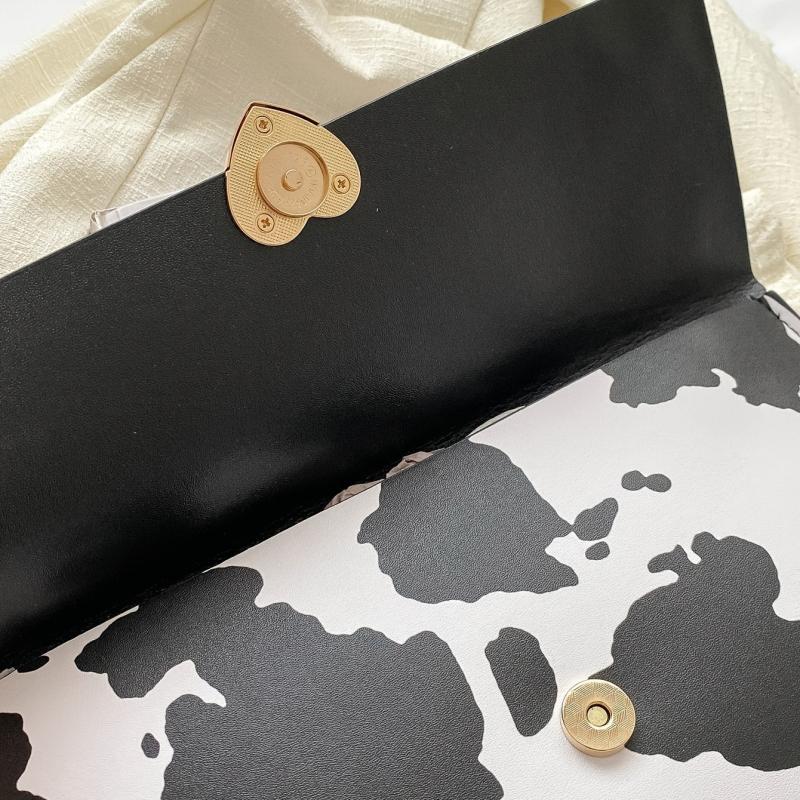 Cow Pattern Clutch Purse Envelope Bag Women's Casual Handbag