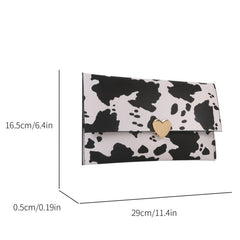 Cow Pattern Clutch Purse Envelope Bag Women's Casual Handbag