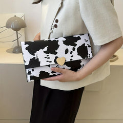 Cow Pattern Clutch Purse Envelope Bag Women's Casual Handbag