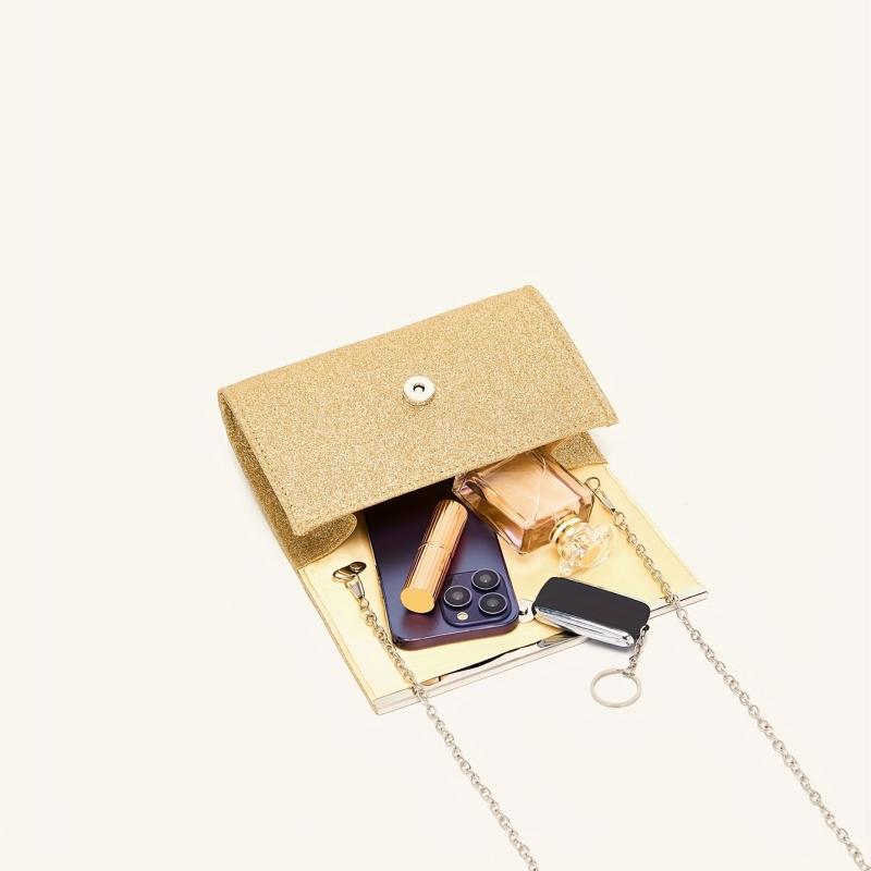 Glitter Evening Bag Square Dinner Clutch Formal Handbag Wedding Party