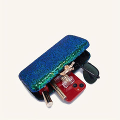 Sequin Glitter Metal Chain Handbag Elegant Cloth Frame Purse