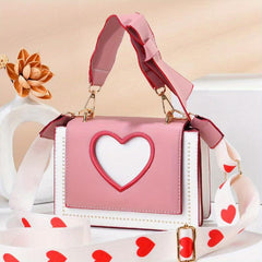 Heart Pattern Crossbody Bag with Ruched Handle