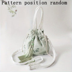 Drawstring Crossbody Bag with Tassel Decor