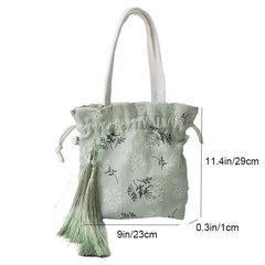 Drawstring Crossbody Bag with Tassel Decor