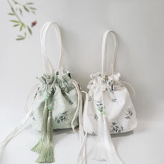 Drawstring Crossbody Bag with Tassel Decor