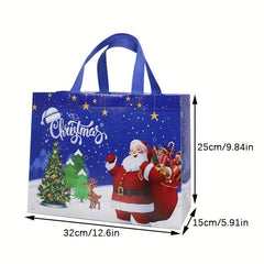 Christmas Gift Bag Santa Claus Snowman Printed Tote Bag