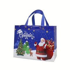 Christmas Gift Bag Santa Claus Snowman Printed Tote Bag
