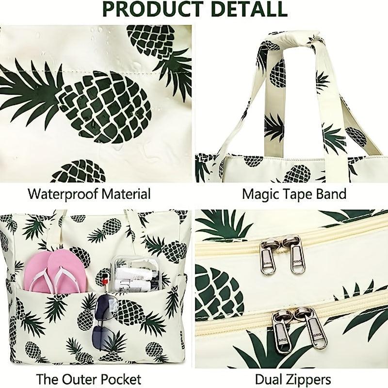Fashionable Printed Beach Bag Women's Canvas Handbag
