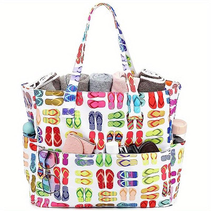 Fashionable Printed Beach Bag Women's Canvas Handbag
