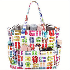Fashionable Printed Beach Bag Women's Canvas Handbag
