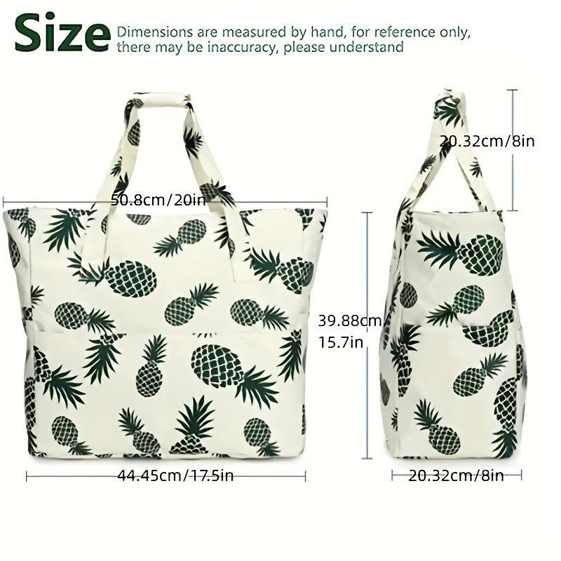 Fashionable Printed Beach Bag Women's Canvas Handbag