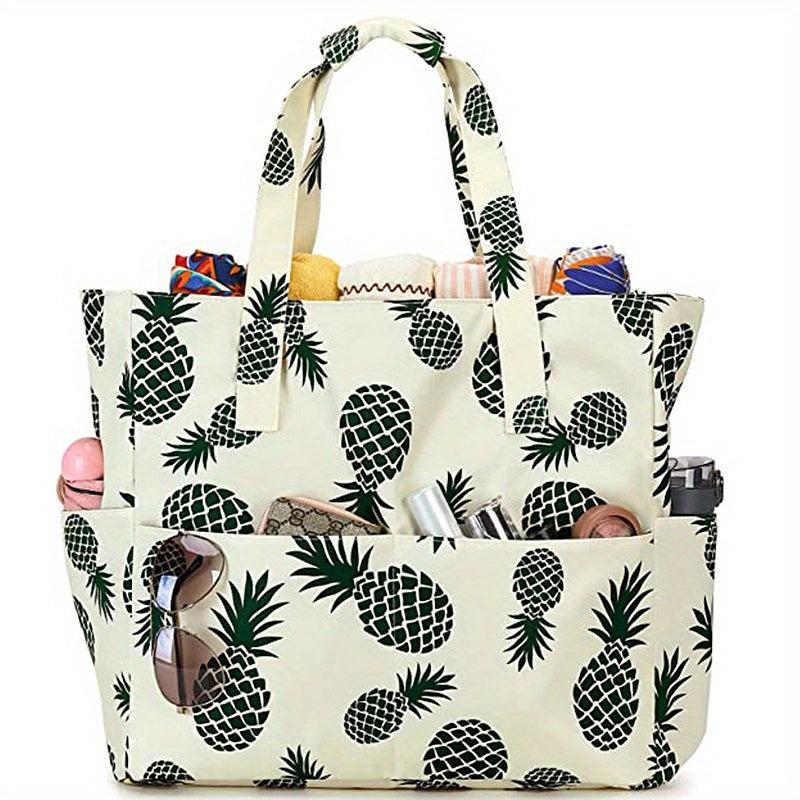 Fashionable Printed Beach Bag Women's Canvas Handbag