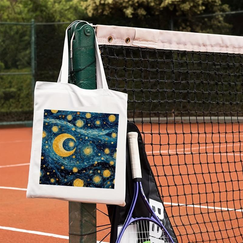 Starry Sky Painting Canvas Bag Lightweight Shopping Handbag