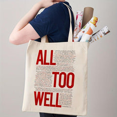All Too Well Pattern Tote Bag Music Concert Essential