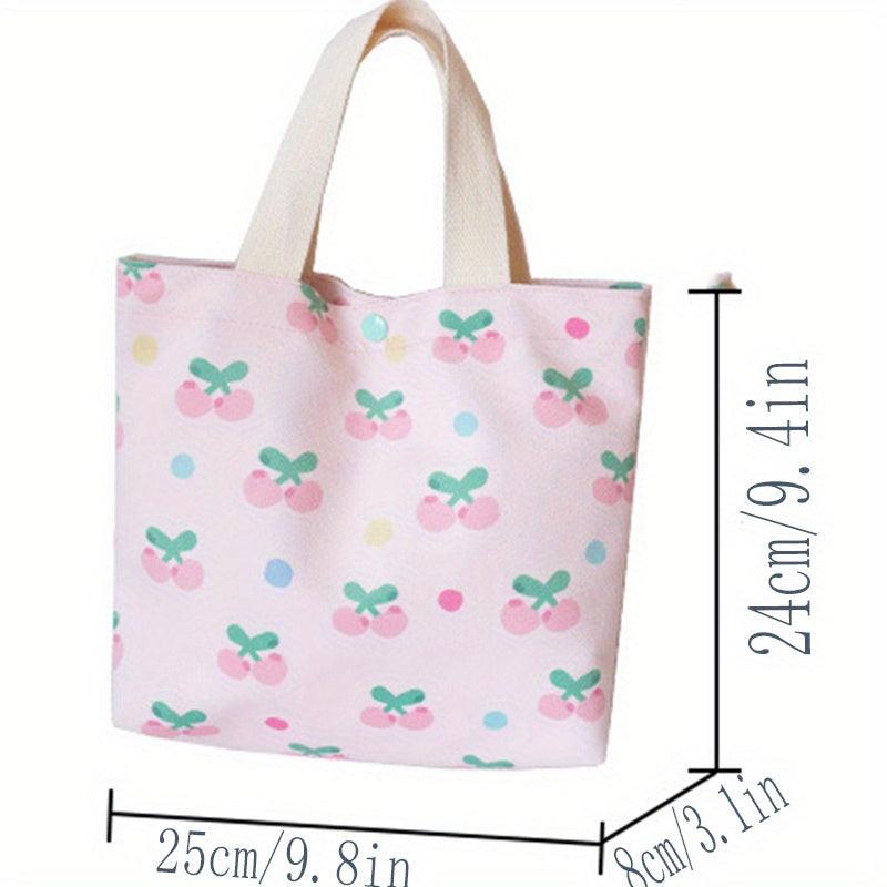 Cartoon Print Satchel Storage Bag Lightweight Handbag Tote Bag