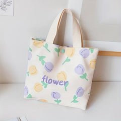 Cartoon Print Satchel Storage Bag Lightweight Handbag Tote Bag