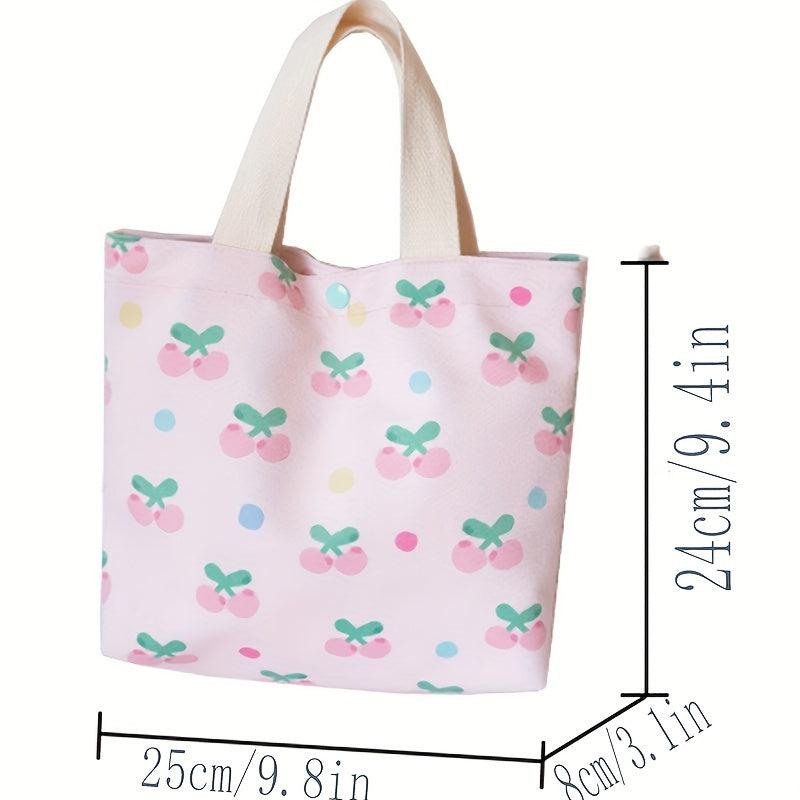 Cartoon Print Satchel Storage Bag Lightweight Handbag Tote Bag