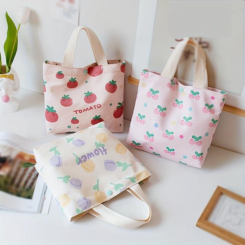 Cartoon Print Satchel Storage Bag Lightweight Handbag Tote Bag