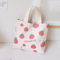 Cartoon Print Satchel Storage Bag Lightweight Handbag Tote Bag