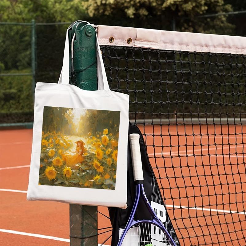 Sunflower Pattern Canvas Bag Large Capacity Shoulder Bag