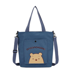 Cartoon Pattern Canvas Bag Fashionable Shoulder Bag Handbag With Strap