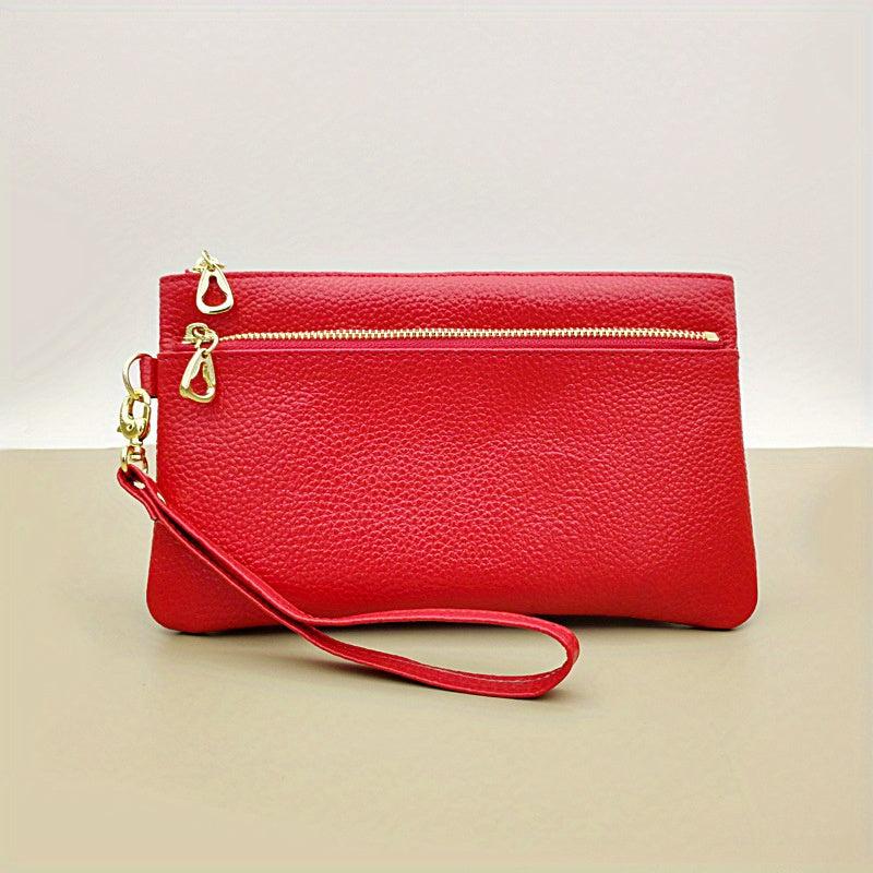 Minimalist Solid Long Wallet Zipper Clutch Coin Purse