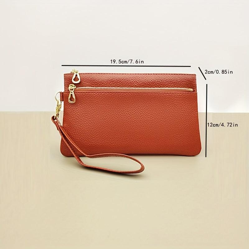 Minimalist Solid Long Wallet Zipper Clutch Coin Purse