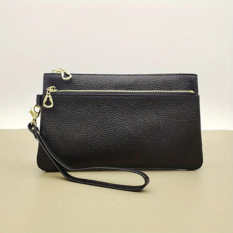 Minimalist Solid Long Wallet Zipper Clutch Coin Purse
