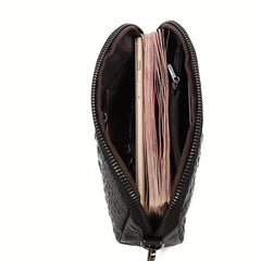 Crocodile Embossed Coin Purse Clutch With Wristband